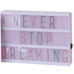 Tablă iluminată cu litere, LED, 21 x 16 cm