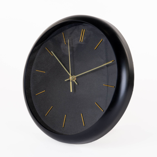 Ceas de perete modern, cu ace aurii, Ø 31 cm