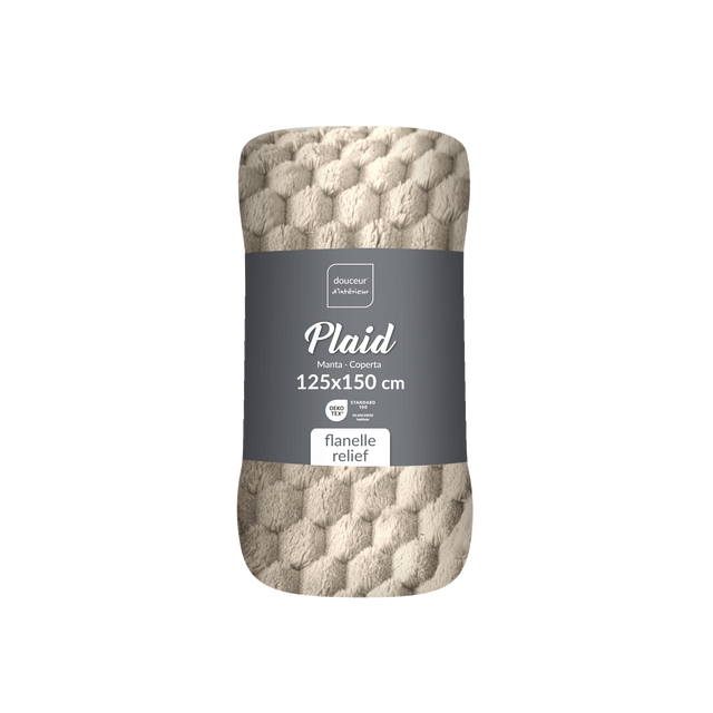 Pătură din flanel 125 x 150 cm FROSTY, taupe