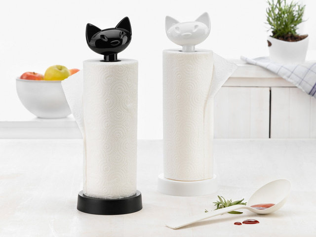 Suport pentru prosoape de bucătărie MIAOU, KOZIOL, cosmos negru