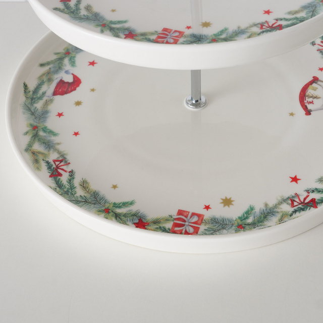 Pătratul cu două etaje cu model festiv FLORENZA, înălțime 22 cm