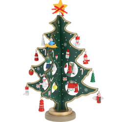 Brad pliabil cu decorațiuni suspendate, ornament din lemn de 26 cm