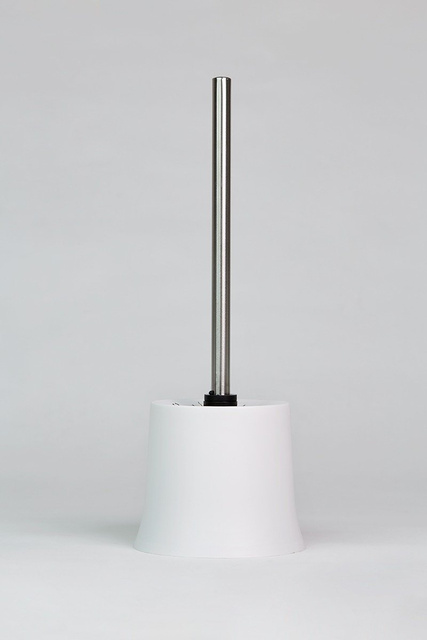 Recipient pentru perie BASIC WHITE + perie WC, WENKO, alb