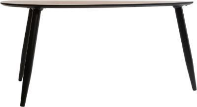 Set de 2 mese de cafea MILEO, formă alungită, efect de lemn de nuc.