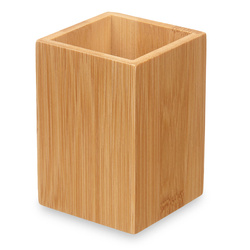 Pahar pentru periuta de dinti, patrat, bambus, 6,8 x 6,8 x 9,7 cm