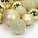 Globuri de sticlă pentru brad în diferite dimensiuni, aurii, 34 buc.