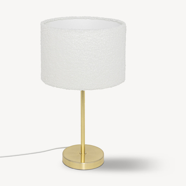 Lampa de masa TINA cu abajur boucle, inaltime 49 cm 