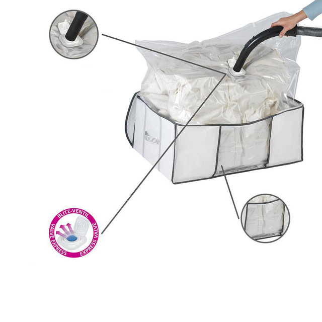 Husă pentru lenjerie de pat, haine SOFT + sac vacuum, dimensiune L, WENKO