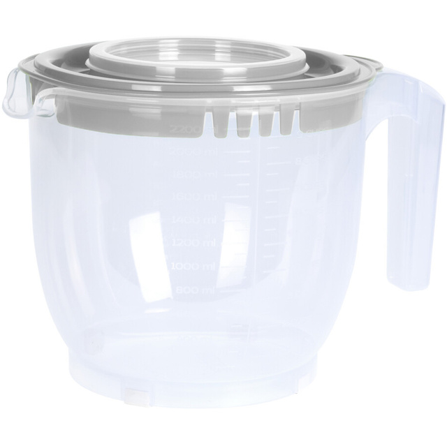 Bol pentru aluat cu capac, cu măsura, 2200 ml