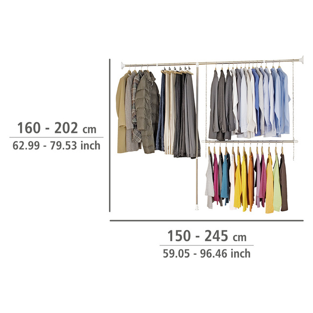 Organizer telescopic pentru haine - 3 piese, WENKO