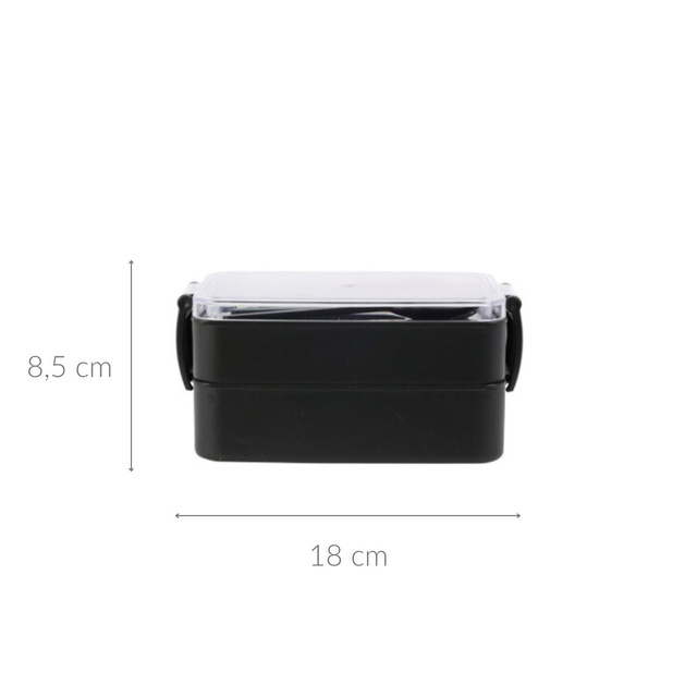 Cutie de prânz cu două camere, 18 x 10 x 8,5 cm