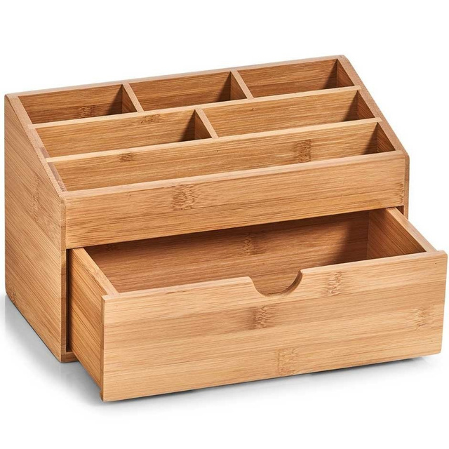 Organizator Zeller, 7 compartimente, Bambus, Maro