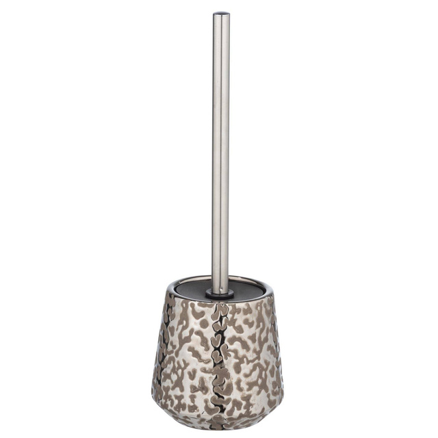 Perie WC cu suport BURGOS, finisaj platina, Ceramica, Wenko