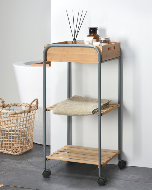 Raft pentru baie pe roti, mobil, 40 x 30 x 81 cm