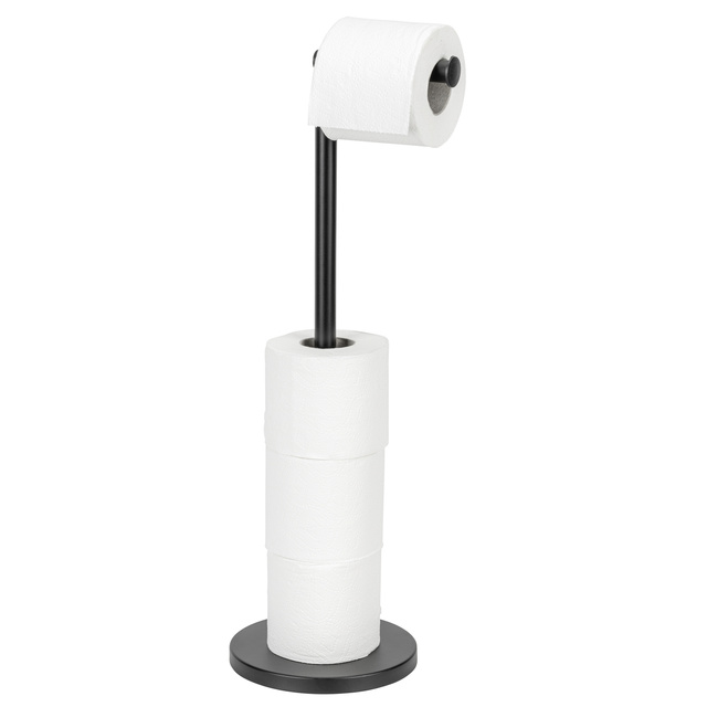Suport pentru hârtie igienică cu mâner, Wenko, negru