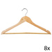 Umerașe din lemn pentru haine, 8 buc