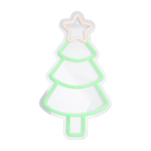Neon de Crăciun pentru perete, LED, 23 x 22 cm, brad.