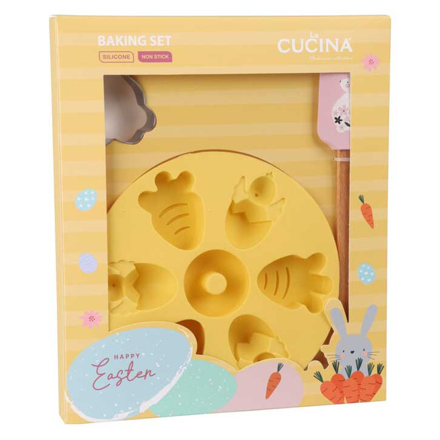 Un set de accesorii pentru copt cu motiv de Paște