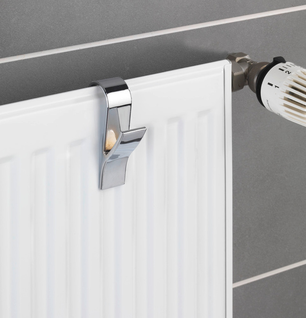 Cârlig - suport pentru radiator cu aripioare, crom, 4 bucăți în set, WENKO