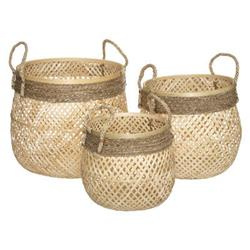 Coșuri de depozitare ROPE, împletite, 3 buc