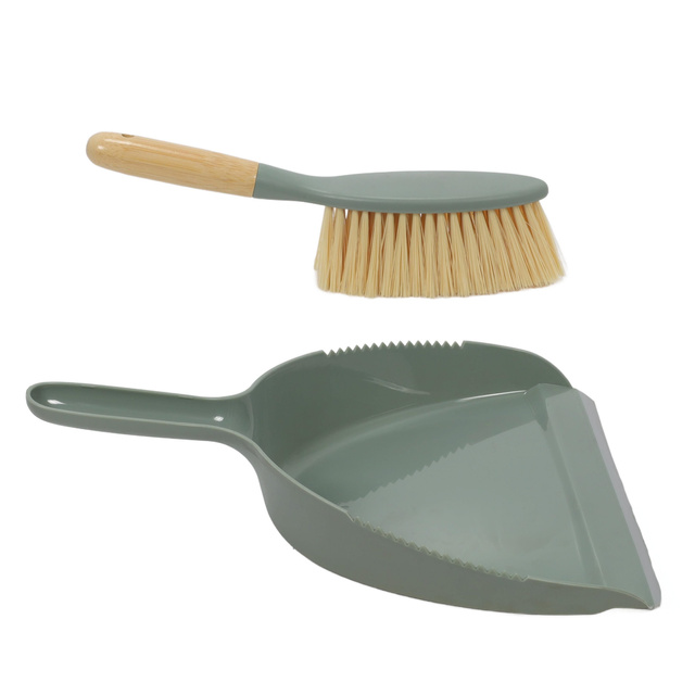 Mătură și recipient de praf din bambus 