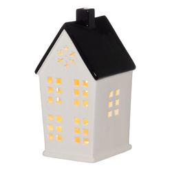 Lampă ceramică LED în formă de căsuță, 25,5 cm