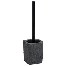 Perie WC cu suport VILLATA, Negru, 37x11,2x10 cm, WENKO