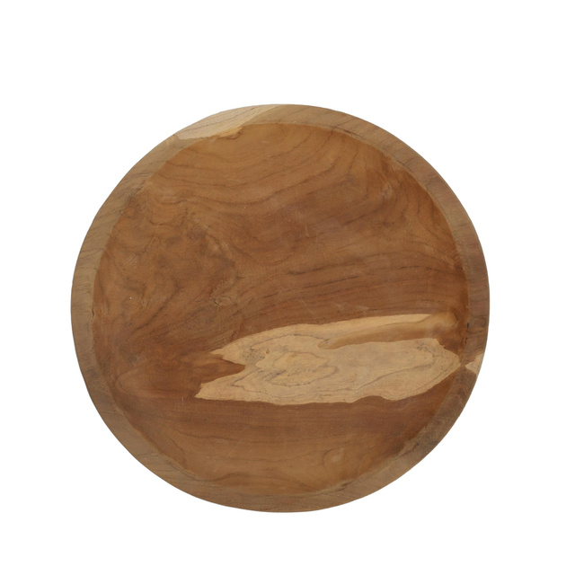 Farfurie decorativa din lemn de tec, Ø 40 cm