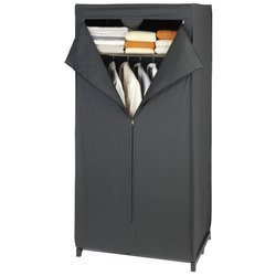 Dulap textil DEEP BLACK, garderobă pliabilă, 160x75x50cm, WENKO