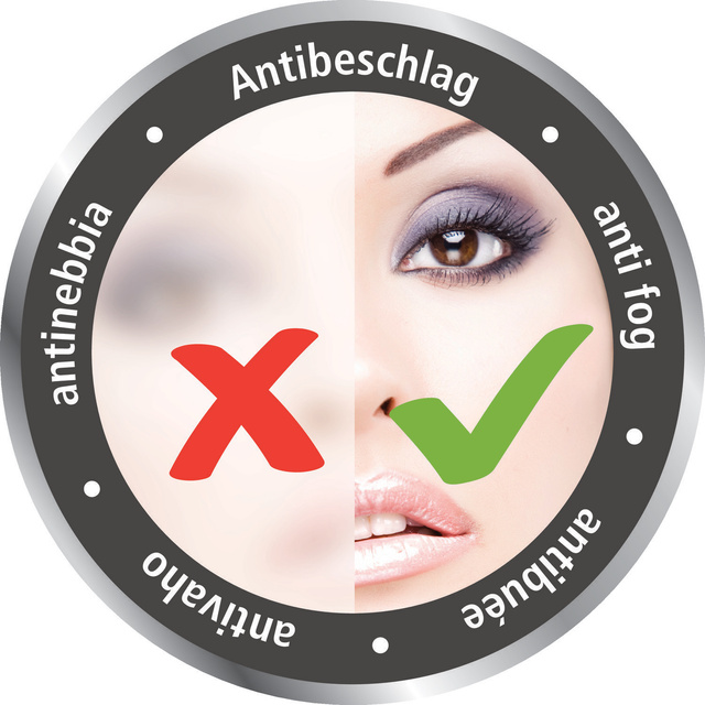 Oglinda cosmetica cu invelis anti-abur QUADRO, montaj fara gaurire