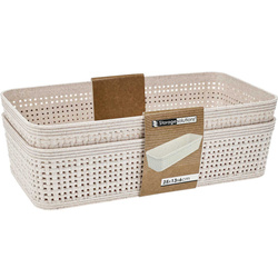 Coșuri de organizare din plastic, 25 x 13,5 x 6 cm, 2 buc.