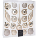 Set de globuri de diferite forme cu vârf pentru brad, 19 buc.