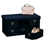 Bancheta pentru hol din imitatie de in, 6 sertare