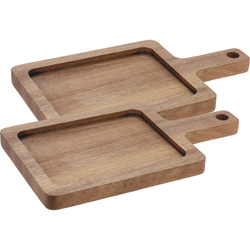 Tăviță de servire din lemn de acacia, 2 bucăți