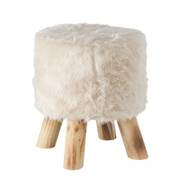 Taburet cu blana HILDA, inaltime 36 cm