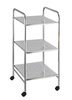 Raft pentru baie pe roti cu trei rafturi, din otel, 32 x 71 x 36,5 cm, Wenko