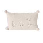 Perna pufoasă cu inscripție brodată și pompoane NAVID, 35 x 55 cm