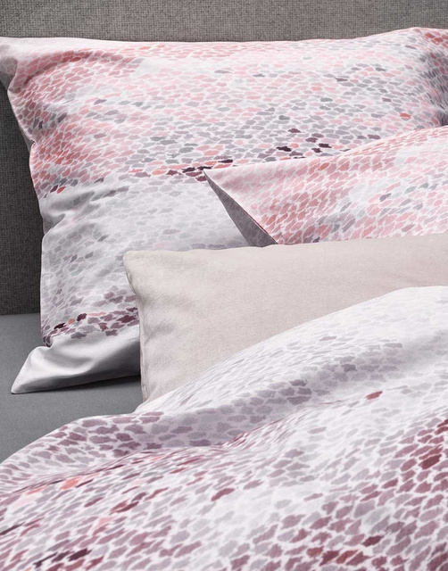 Set de lenjerie de pat din satin pentru pilotă și perne cu motiv de piele de șarpe roz, 100% bumbac, 200 x 220 cm, Essenza