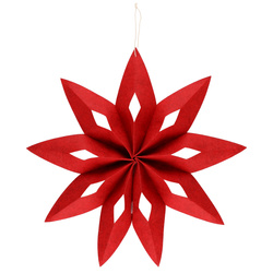 Stea de Crăciun din fetru, roșie, Ø 50 cm