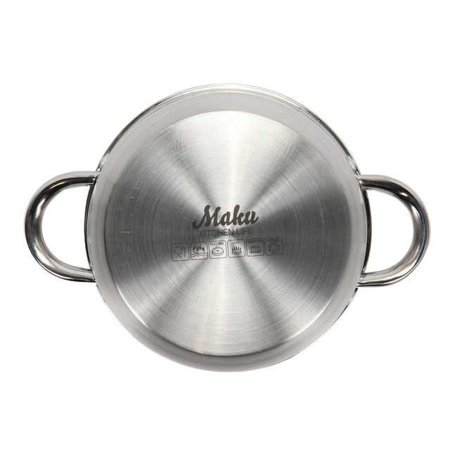 Oală din oțel cu capac din sticlă, 2 l