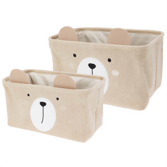 Cutii pentru jucării CUTIE cu mânere, din catifea, 2 bucăți