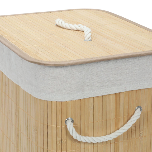 Coș de rufe din bambus cu sac detașabil, 60 l