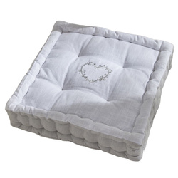 Perna pentru șezut pe podea CONSTANCE, bumbac muselin, 40 x 40 x 10 cm