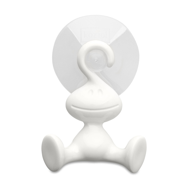 Cârlig pentru prosoape cu ventuză MORITZ, KOZIOL, alb reciclat