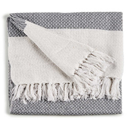 Pătură din bumbac pentru pat, 130 x 160 cm, gri