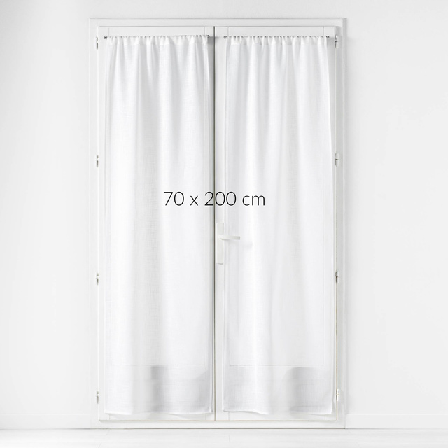Set de două perdele cu efect de in, CARLIN, 70 x 200 cm