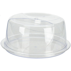 Platou cu capac pentru prajituri, plastic, 34 cm