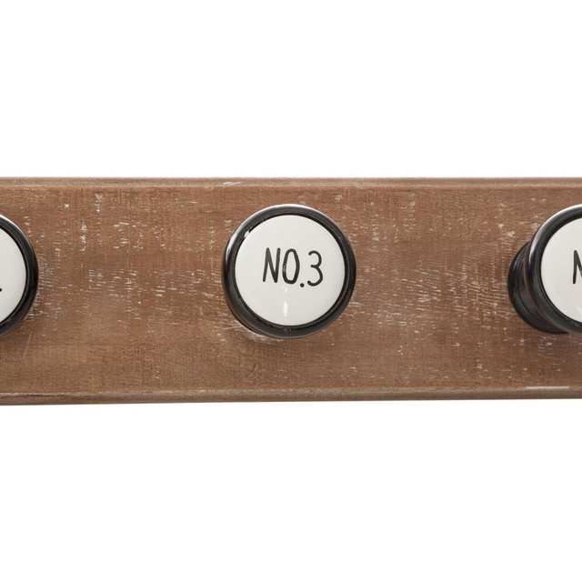 Cuier de perete 6 cârlige ceramice, 66 cm