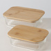 Recipiente pentru alimente LUKA cu capac din bambus, 2 buc.