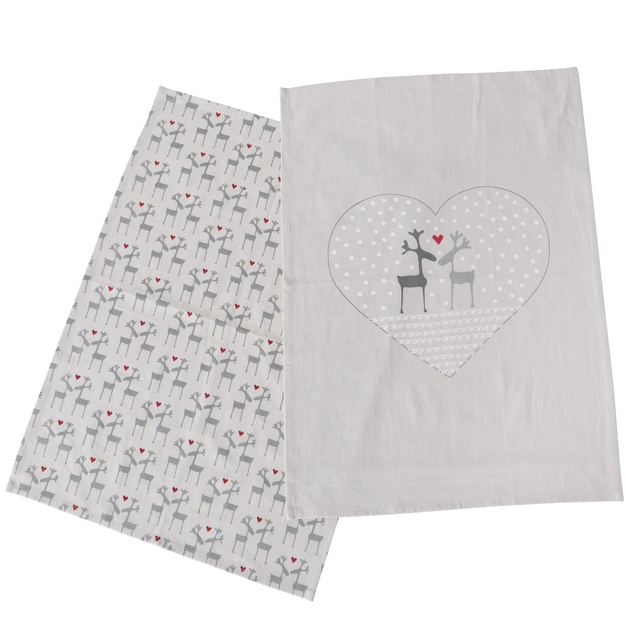 Prosoape de bucătărie cu model festiv LOVELIES, 50 x 70 cm, 2 buc.